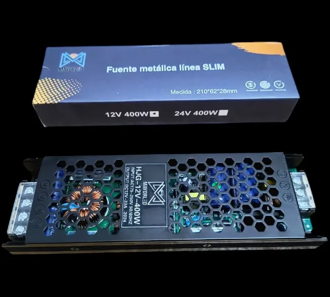[HJG-12V-400W  33A] Fuente Metalica SLIM 12V 400W 33A