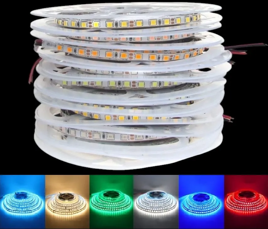 [12V-2835-120LED-IP20-8MM Rosa] Tira LED 12V SMD 2835 – 120 LED/m – IP20 – 8mm Rollo x5mts (Rosa)