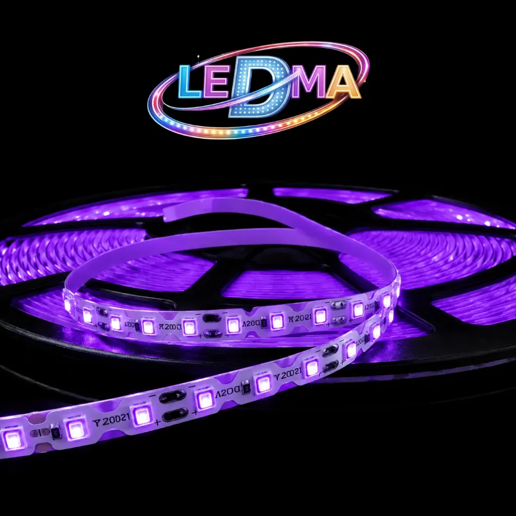 [12V-S2835-120D-IP20] Tira LED ZigZag 2835 - 12V - 7.2W/m - 120led/m - IP20 interior (VIOLETA) X METRO