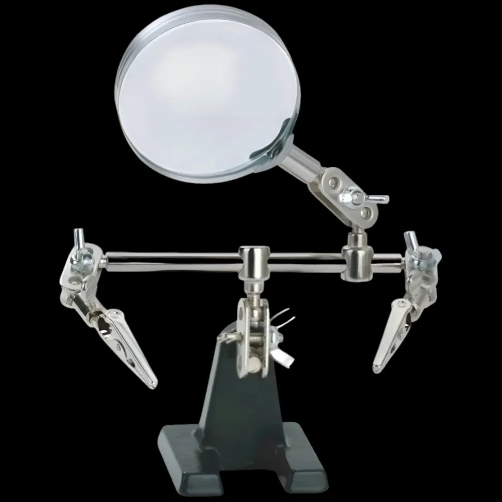 Soporte “Tercera Mano” Metálico con Lupa JM805
